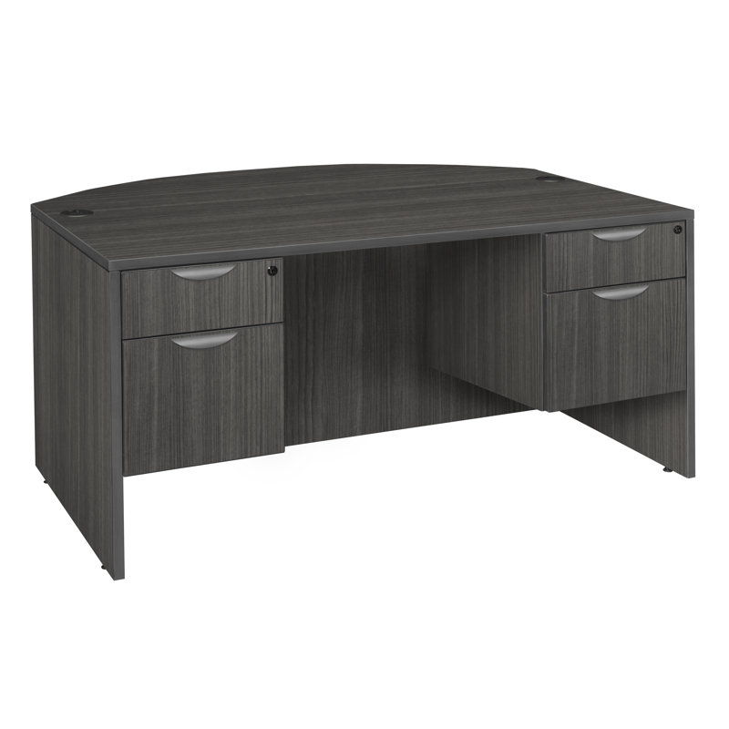 Regency Legacy Bow Front Office Desk with Double Pedestal Drawer Unit ...
